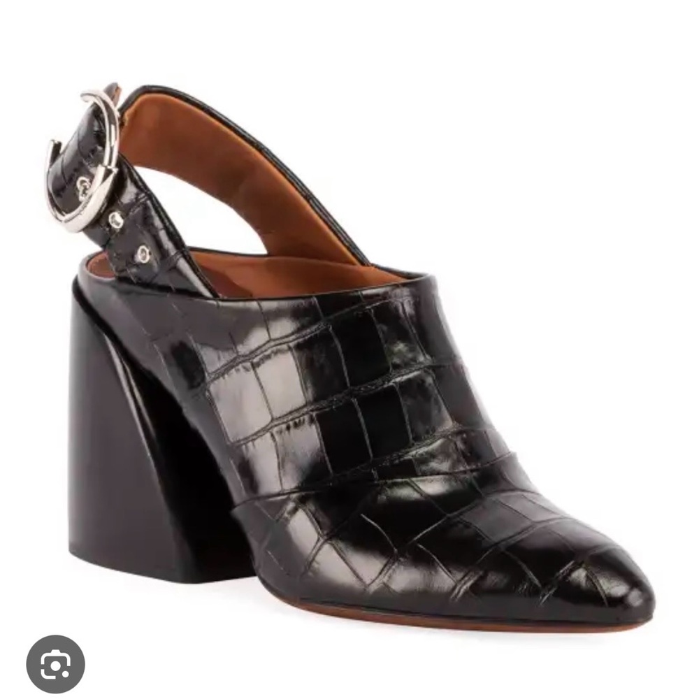 Chloe wave embossed sling back shoes